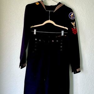 WWII Navy Sea Bees Cracker Jack Uniform with Pea Coat.  A TREASURE 🇺🇸